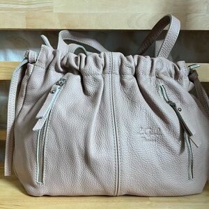 Elegant Blush Leather Shoulder Bag